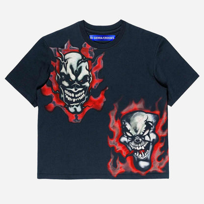 Flaming Faces T shirt FW93SCFFT BLU