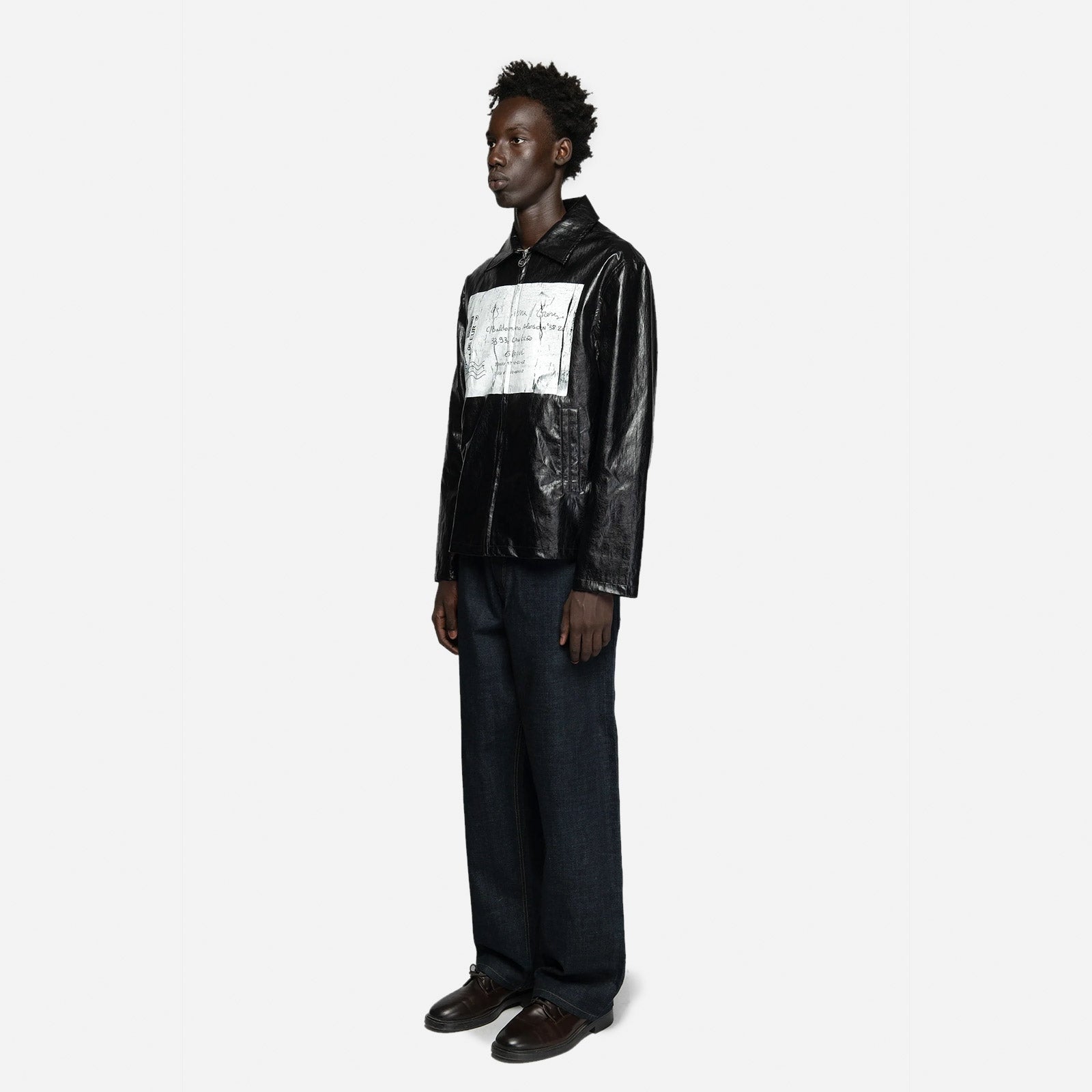 Crinckled Letter Jacket FW93SCCLJ BLK
